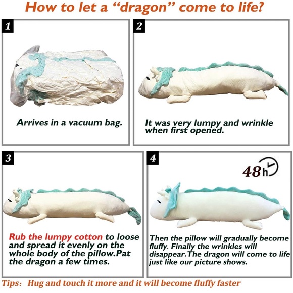 Dragon Plush Pillow 41” nwt - Picture 4 of 5